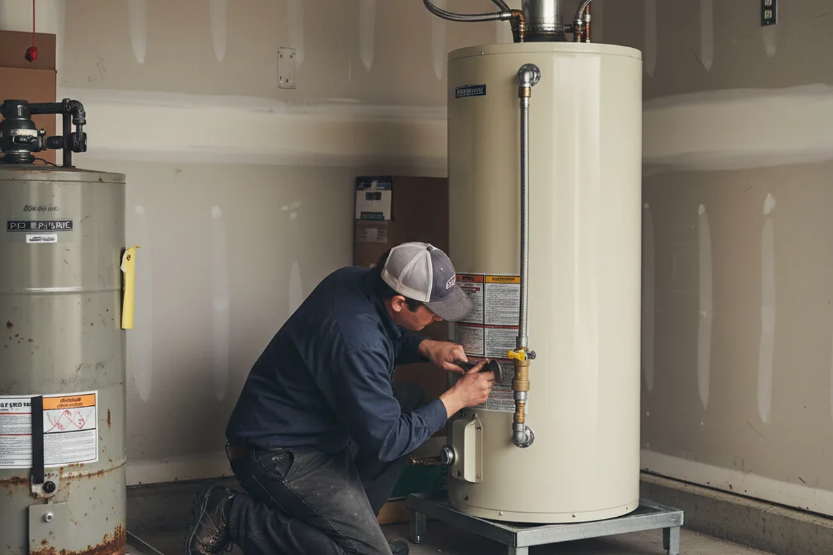 Water heater and shutoff valve replacement in Edwall