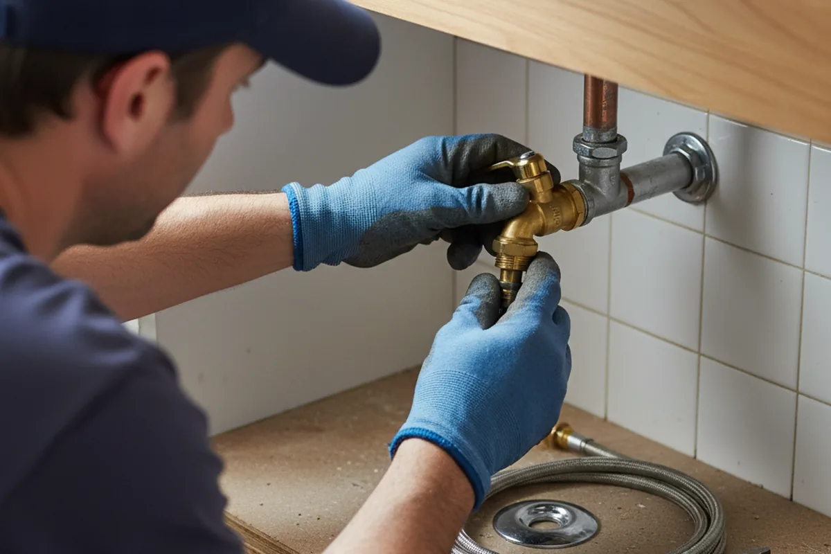Shutoff valve and fitting work during Burst Pipe Repair in Edwall